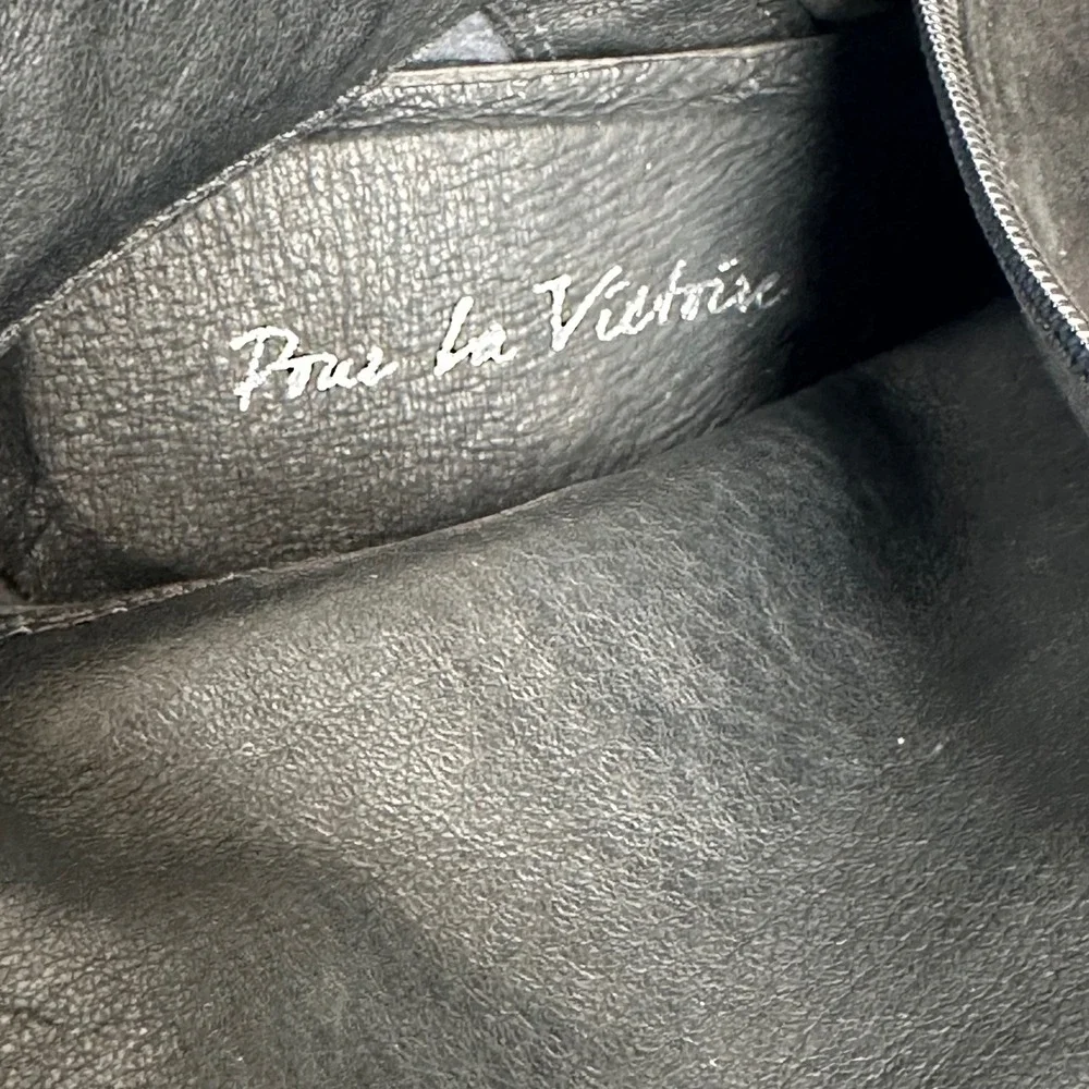 Pour‎ La Victoire Black Suede Platform Ankle Boots Size 10 Made in Brazil